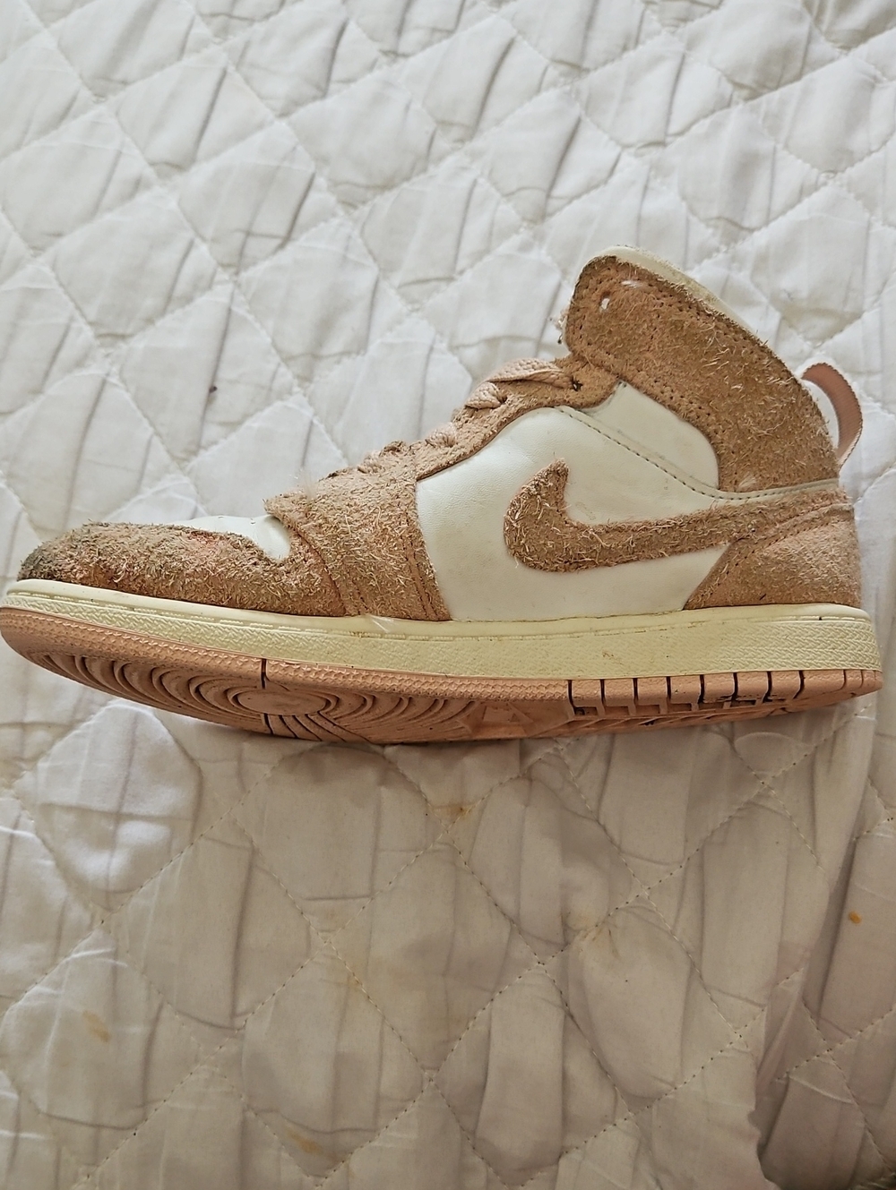 Jordan Youth White Mesh Sneakers